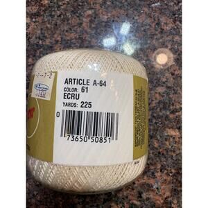 Vintage J&P Coats Knit Cro-Sheen Ecru Thread 100% Mercerized Cotton Yarn 1 Roll